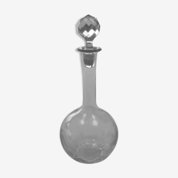 Antique engraved crystal wine carafe