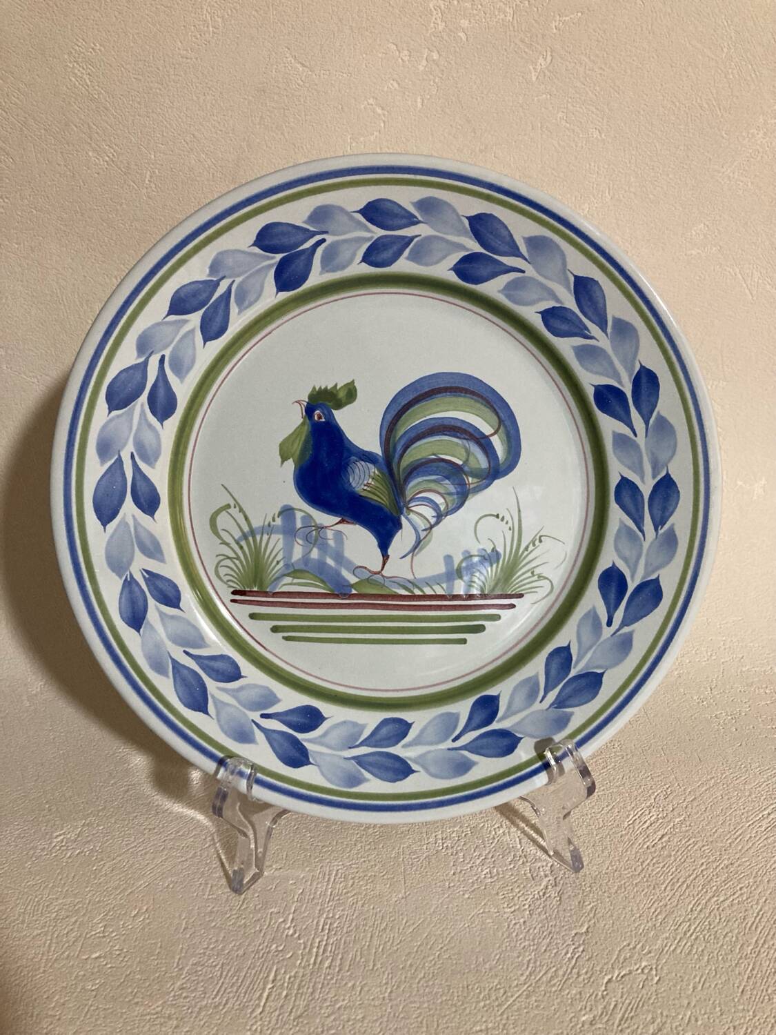 Henriot Quimper flat plate with Rooster decoration