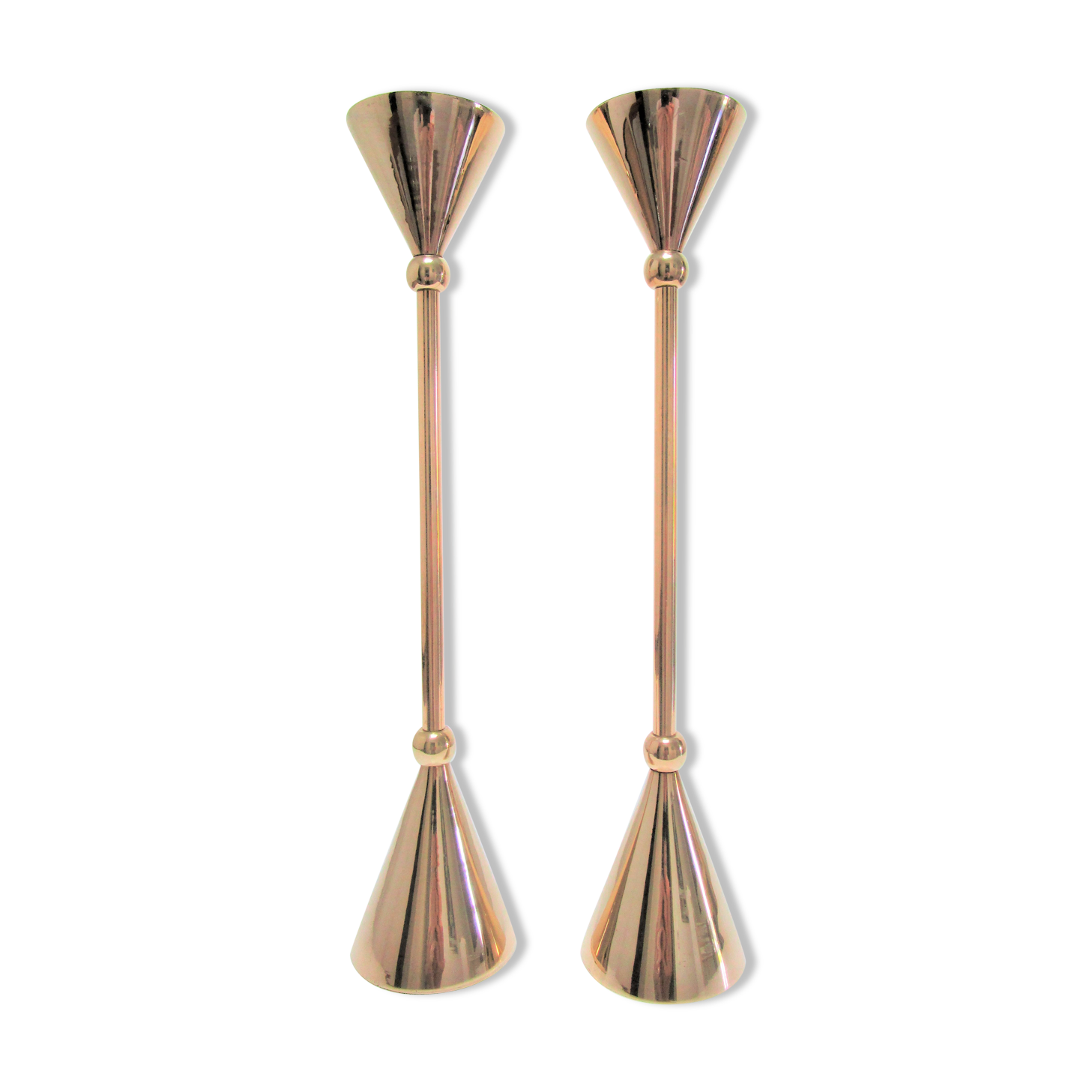 Pair of solid brass candle holders 80
