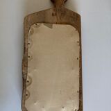 Mirror cubist shape in raw wood Formentera 1970