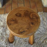 Tabouret tripode en bois vers 1950