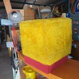 60s/70s furry pouf stool