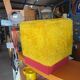 60s/70s furry pouf stool