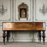 Piano table in rosewood with mother-of-pearl and fruitwood marquetry circa 1830.