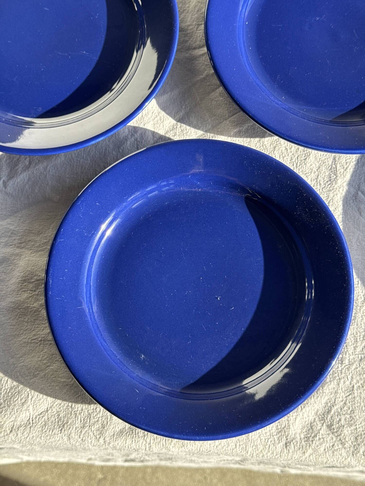 Set of 12 vintage blue ceramic plates D23