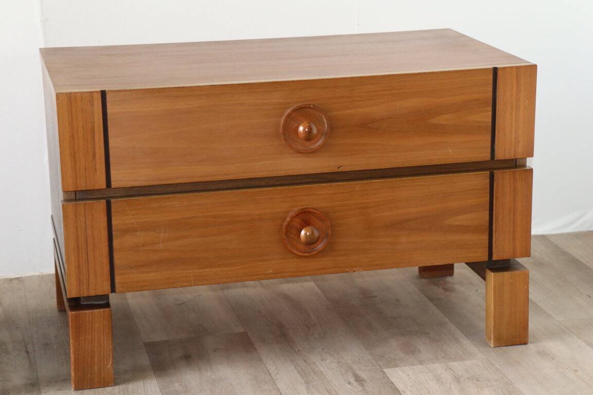Pair of vintage wooden bedside tables, 1970s