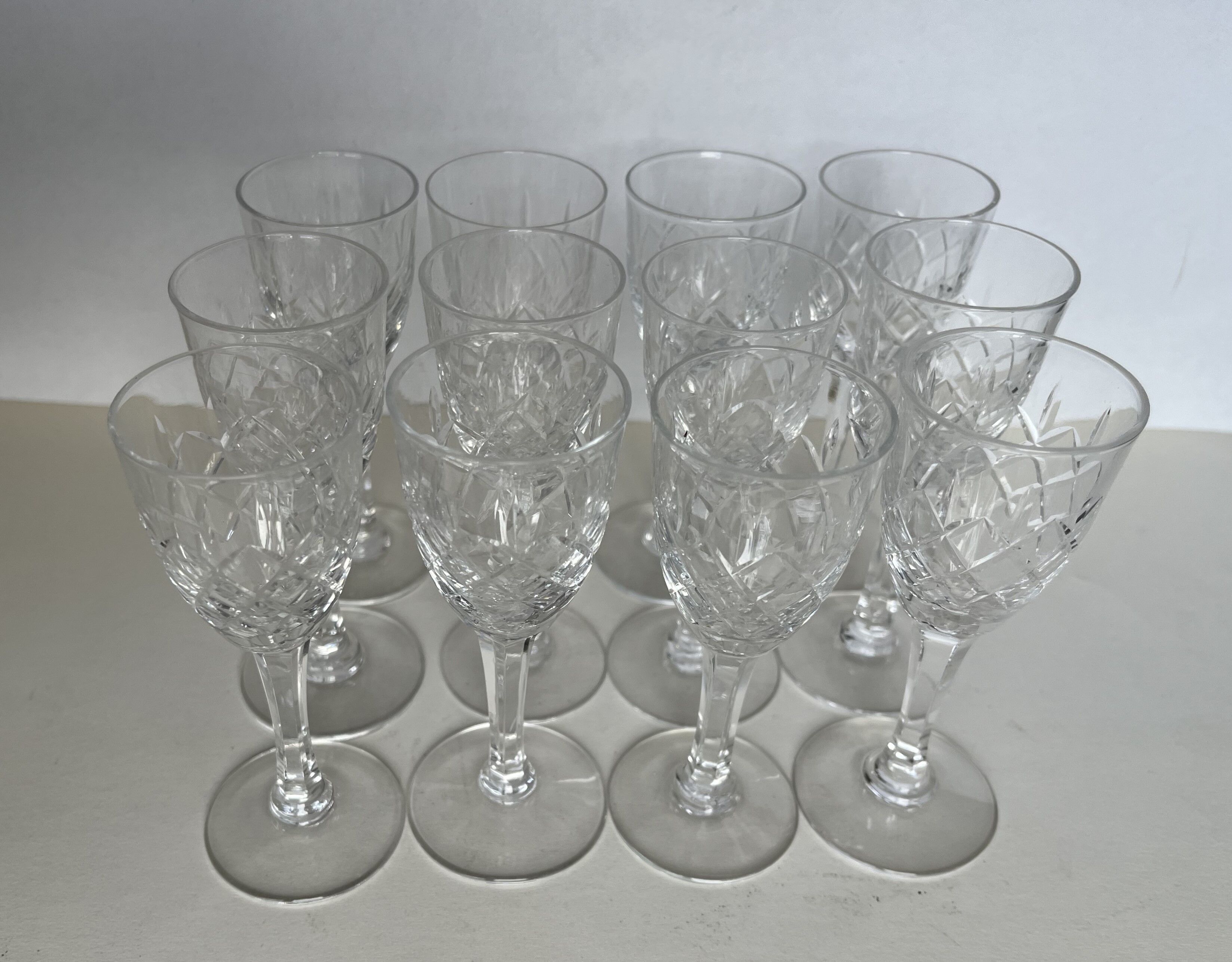 12 cut crystal shot glasses
