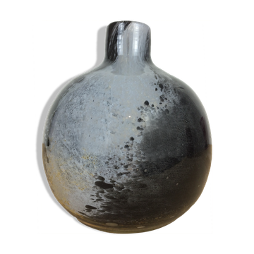 Vase boule polychrome en verre soufflé