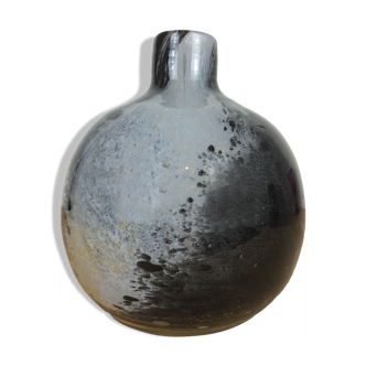 Polychrome ball vase in blown glass