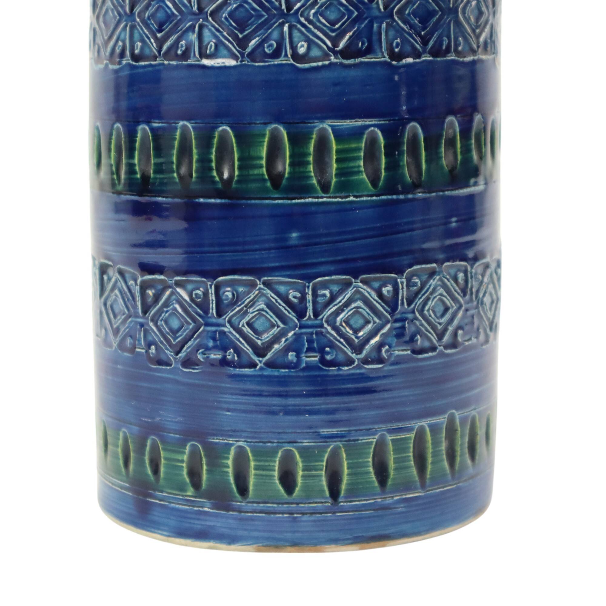 Vintage Italian Vase Ceramiche Minerva Blue Ceramic