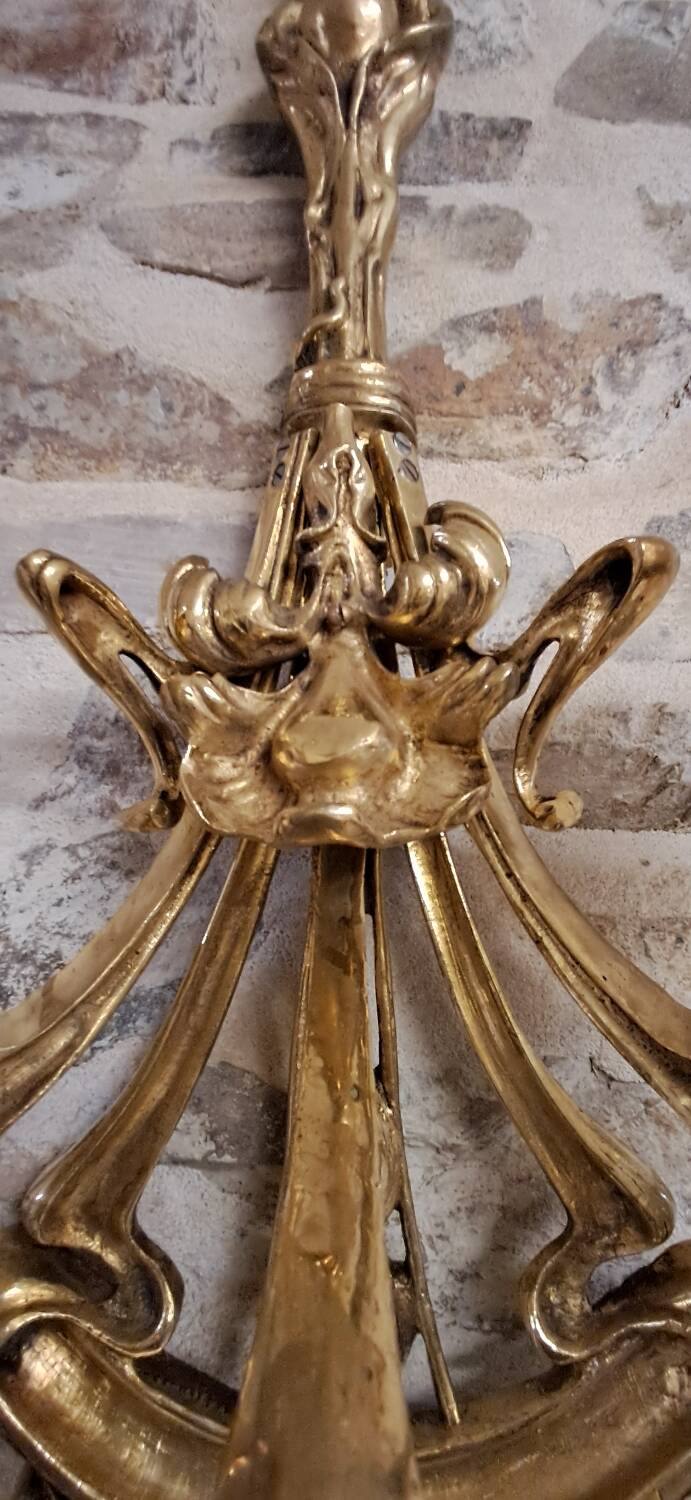 Pair of solid brass wall lights 81 x 49