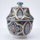 Large ancient jobana from Fes in polychrome faience, Morocco 20th century.