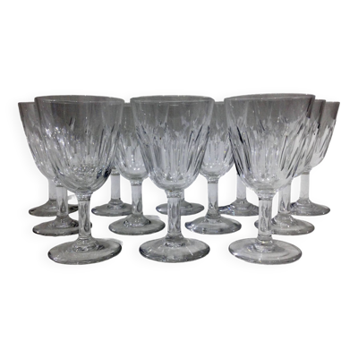 Baccarat – 12 verres à vin rouge En Cristal De Baccarat Modèle Casino