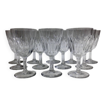 Baccarat – 12 verres à vin rouge En Cristal De Baccarat Modèle Casino