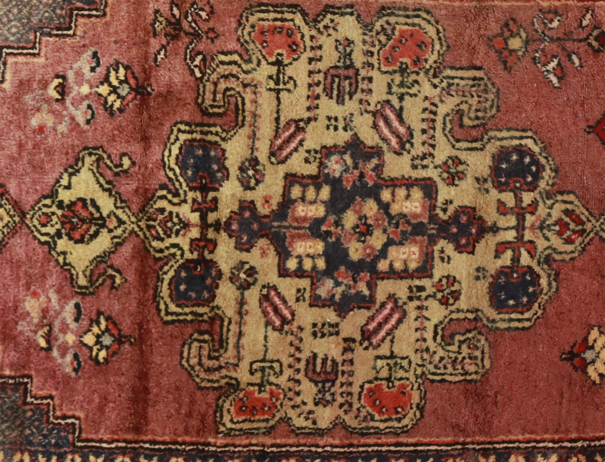 Anatolian handmade vintage rug 255 cm x 131 cm
