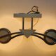 Pair of 60s wall lights in metal and opaline