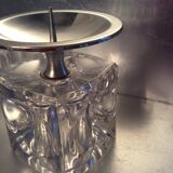 Set 4 vintage candlesticks  moulded glass cubes 70