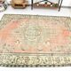 6x8 Peach Red & Cream Vintage Rug 194x252Cm SK 24649