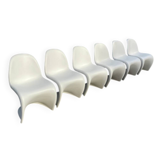 Set of 6 Verner Panton chairs, Vitra edition.
