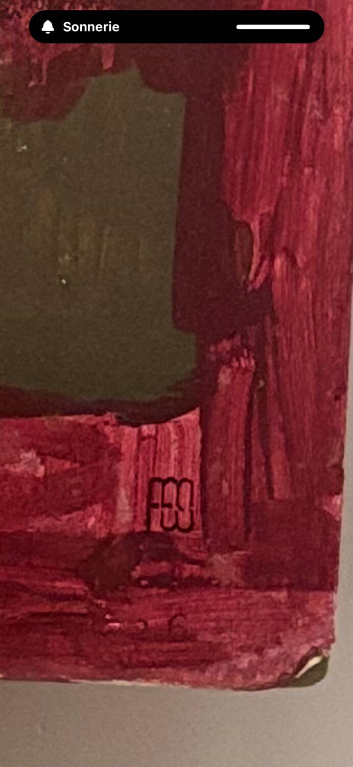 Abstract painting, acrylic on plywood