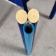 12 multicolored chairs wood and metal, 80s