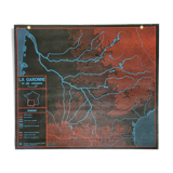 Pedagogical map MDI, 1964, reversible, "The Garonne and its tributaries", "The Loire and its tributaries"