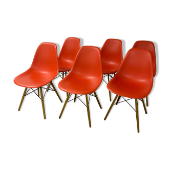 Lot de 6 chaises DSW charles & Ray Eames édition  Vitra