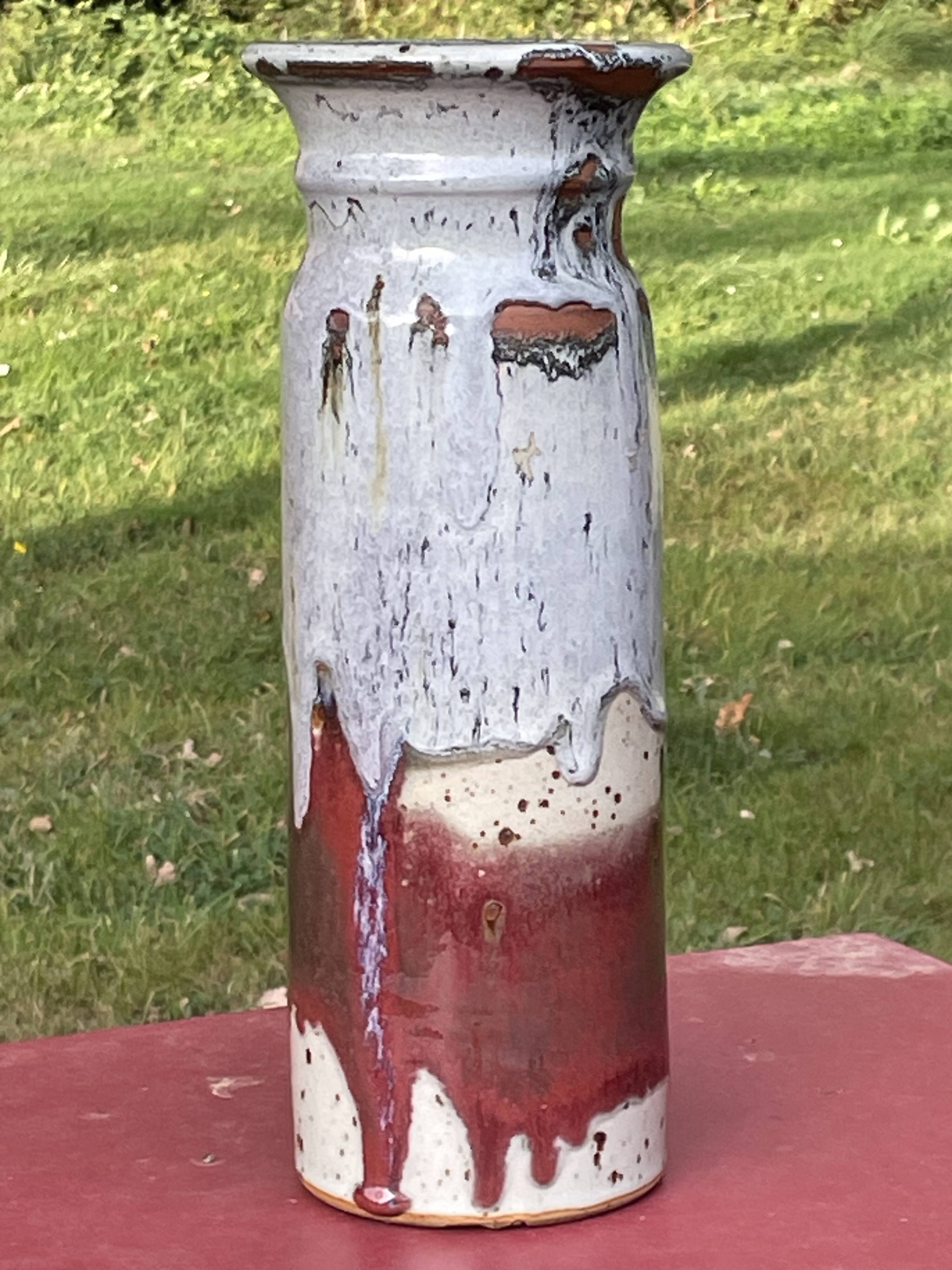 superb flared roller vase signed Les Salicornes Van Duser Lesburgueres 34 cm