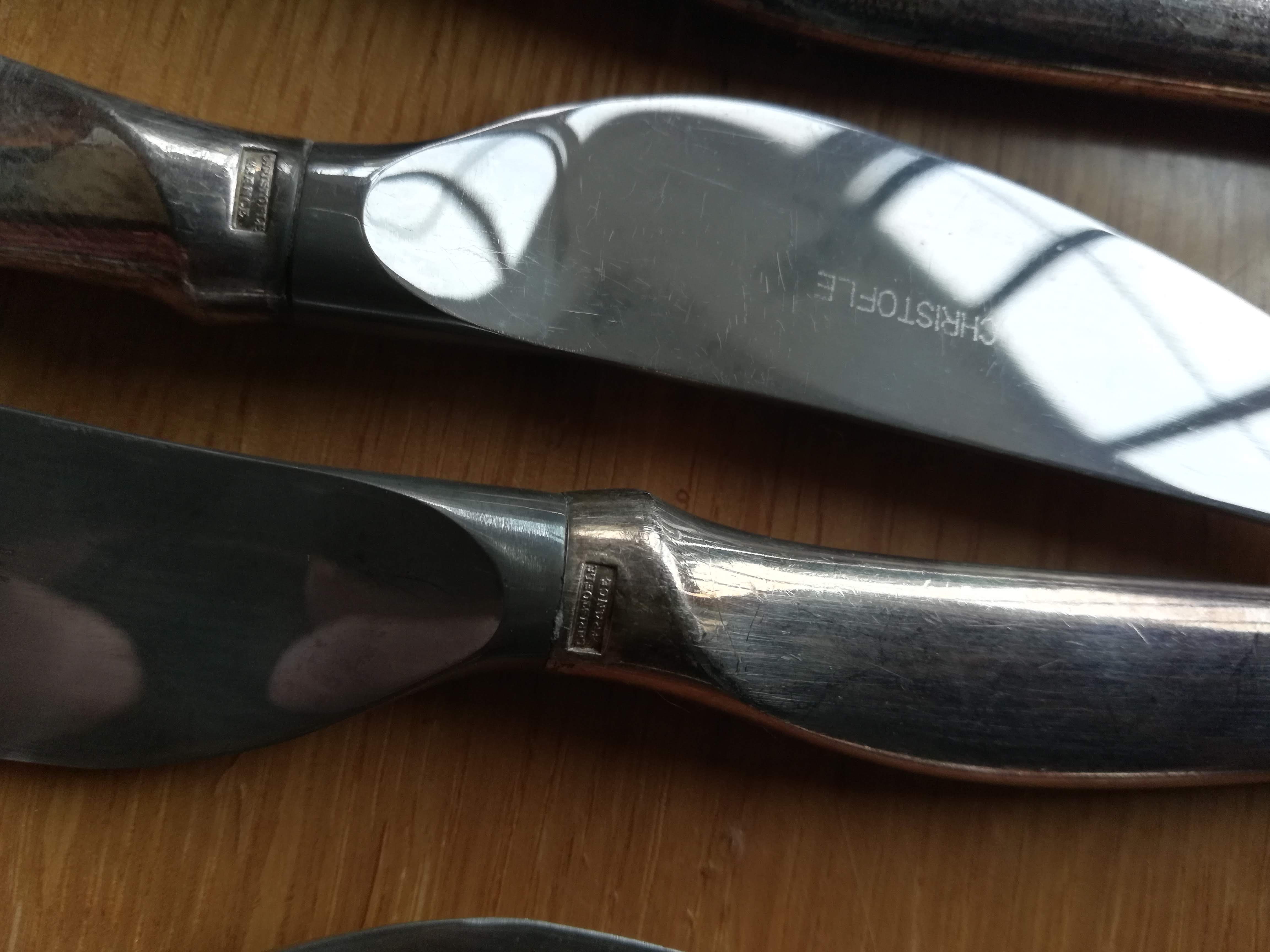 12 Christofle silver metal knives