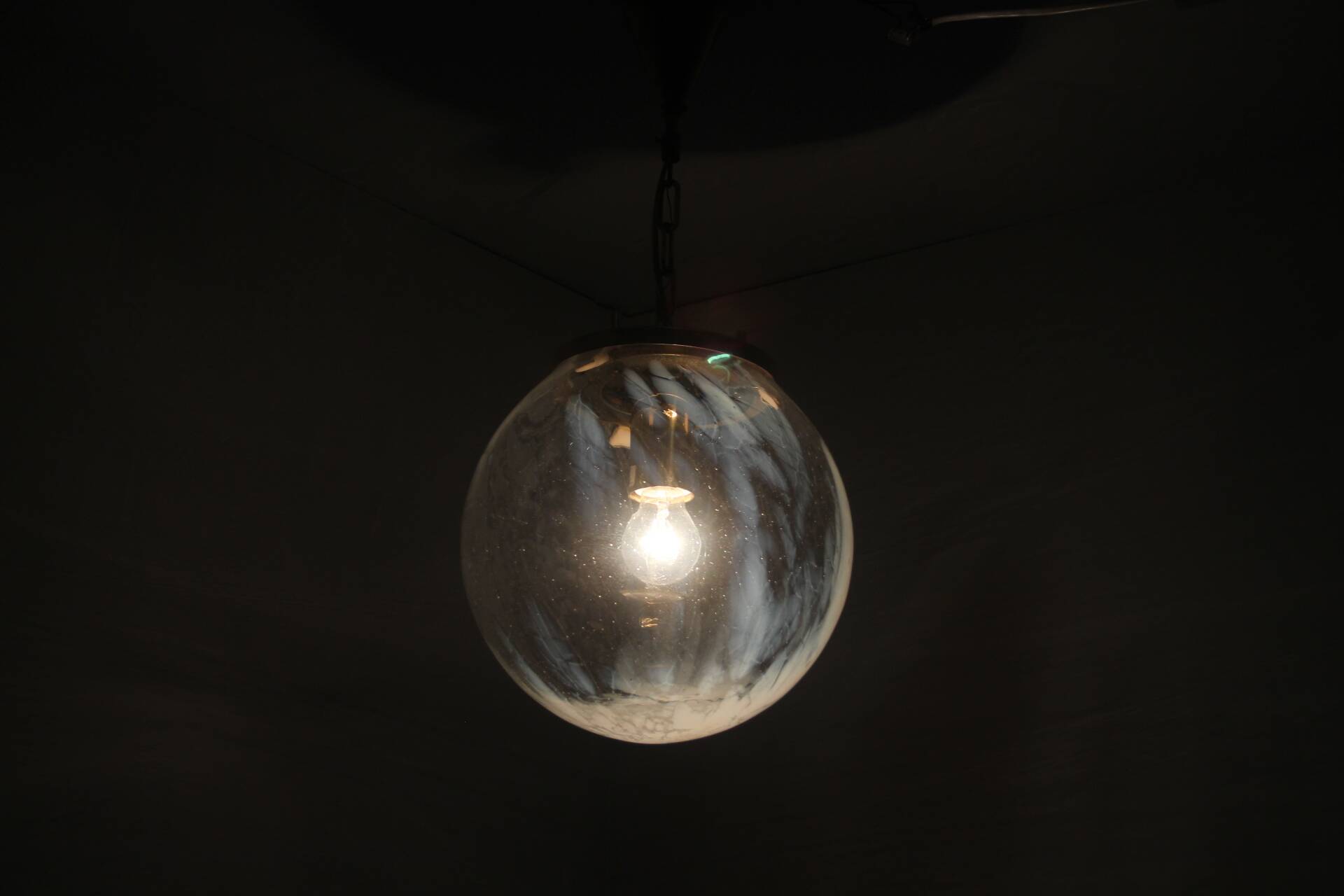 Vintage glass pendant light, Kamenický Šenov, 1970s.