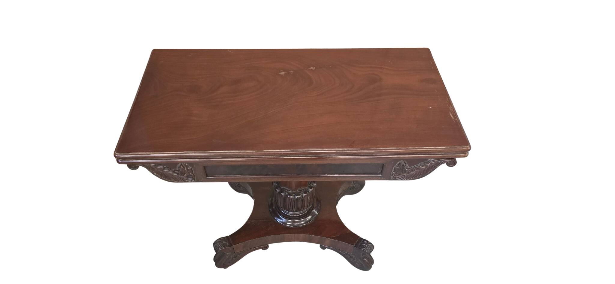 Table de jeu en livre ancien en acajou.
