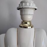 Ceramic and gold metal shell lamp base - vintage