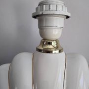 Ceramic and gold metal shell lamp base - vintage
