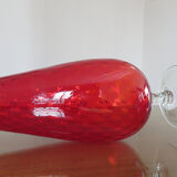 Italy 60s 70s red glass vase