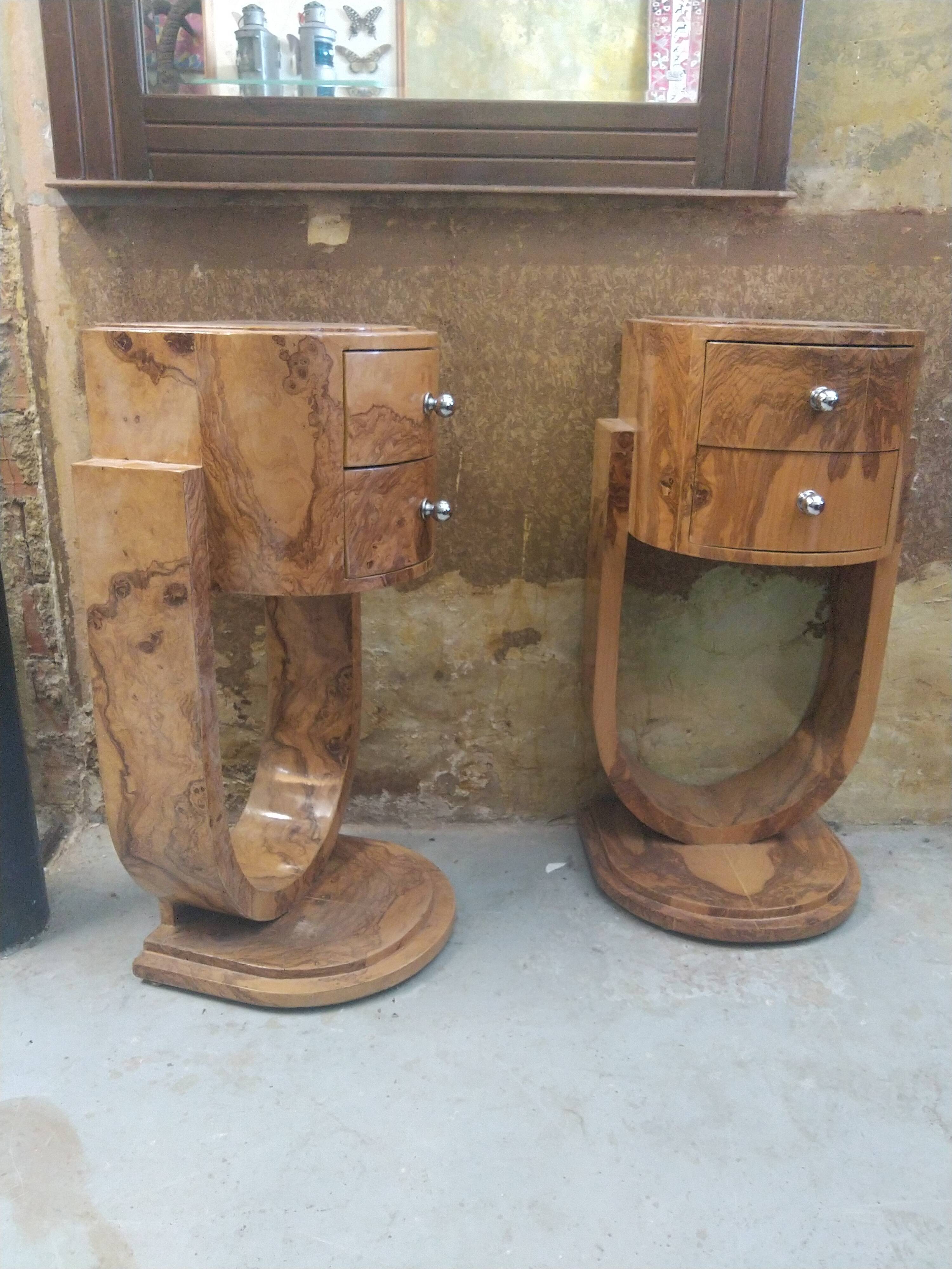 Pair of art deco bedsides