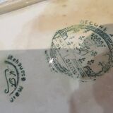 Plat à cake émaux de longwy style art deco décor oiseaux fond bleu clair