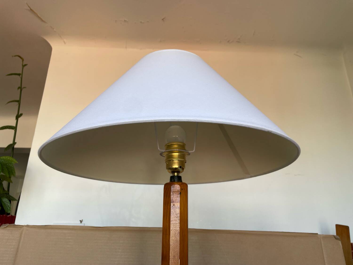 Antique wooden floor lamp