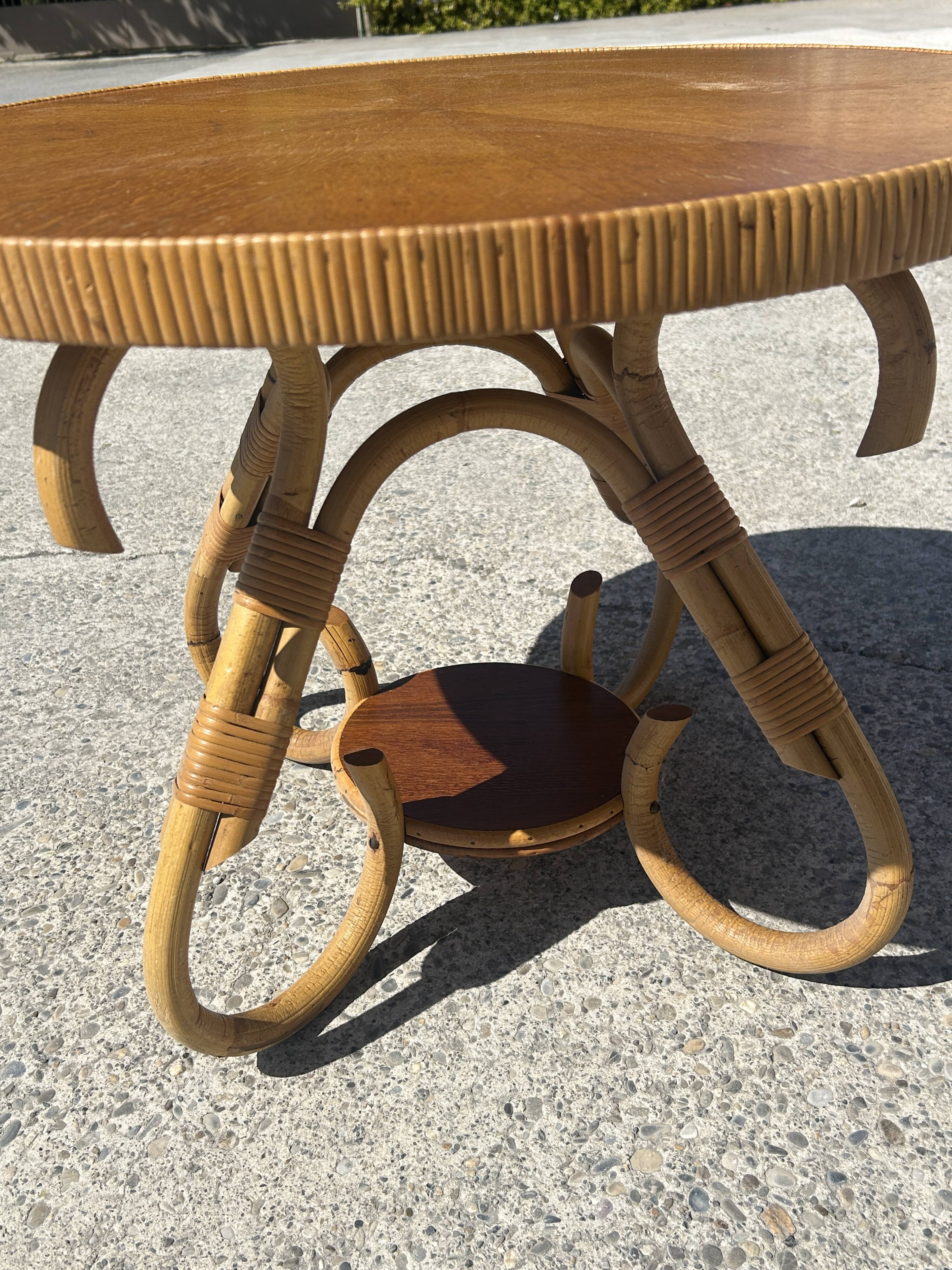 Bamboo side table, Italy 1960