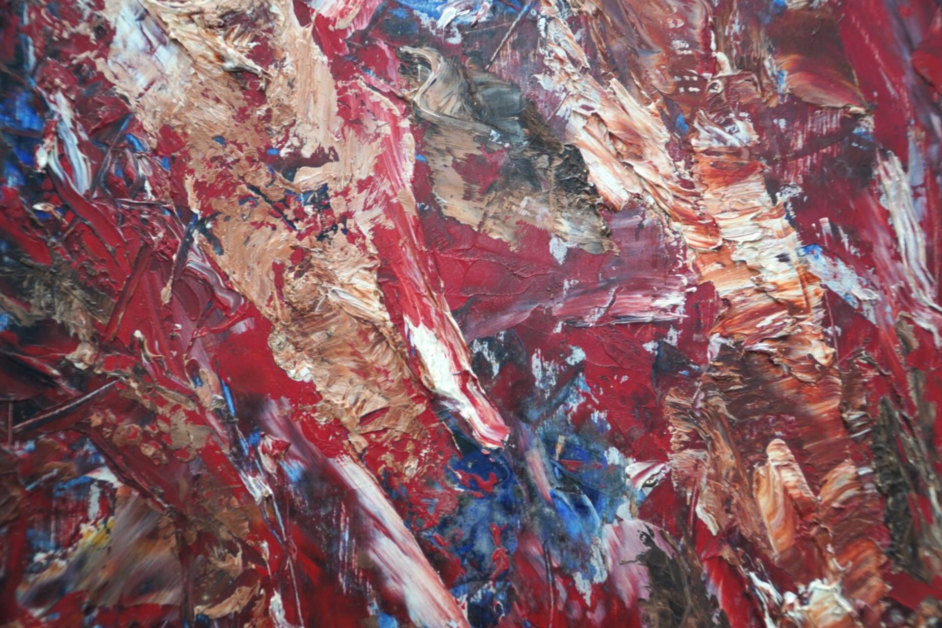 Jozef Mees, Lyrical Abstract Oil on Panel 1962