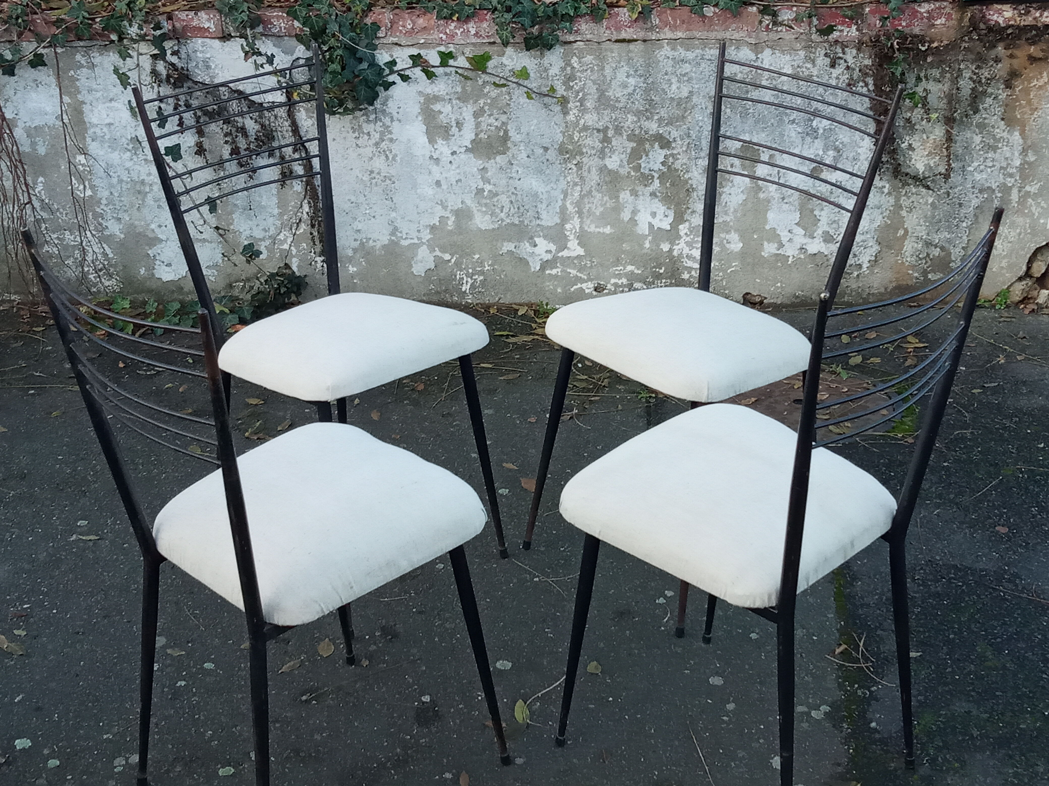 Four chairs by Colette Gueden reupholstered from the 1950s/60s.