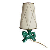 Petite lampe céramique style Valauris vintage 1960 en forme de cheval