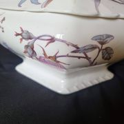 Antique porcelain tureen "Vieux Paris", 19th century, with shaped handles