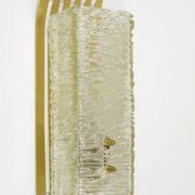 J.T. Kalmar Vienna Pair of Wall Sconces in Brass and Glass, Austria, 1950s