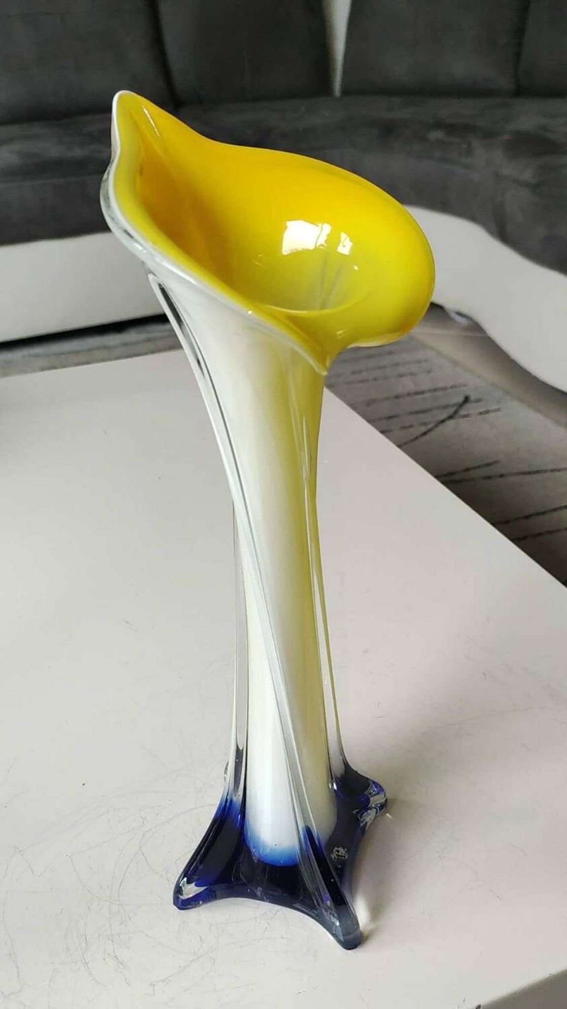Vase Soliflore fleur d Arum/Jack in the Pulpit. Murano . Haut 30,5 cm