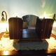 Art Deco extra furniture 1920/1940 to install or fix, wooden, central mirror, 2 doors, 1 drawer
