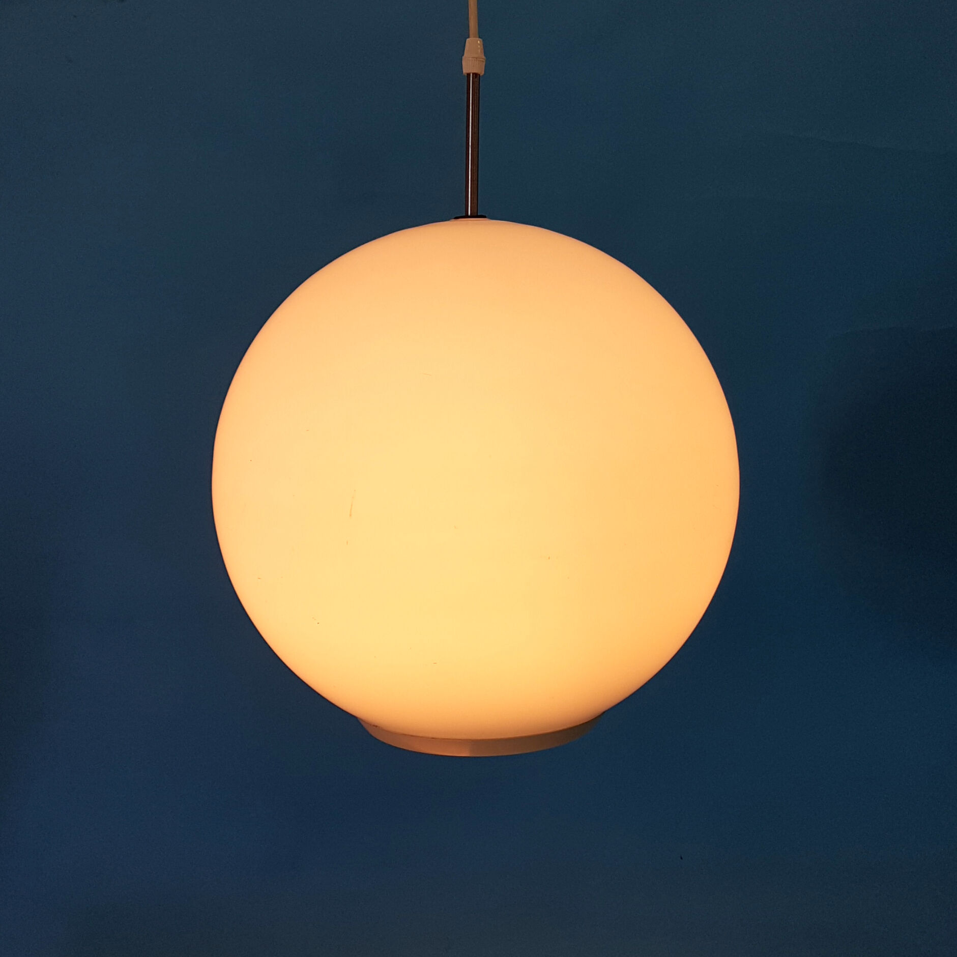 Rare opaline glass pendant lamp by Philips, 1960s
