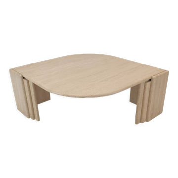Italian travertine coffee table, 1980's