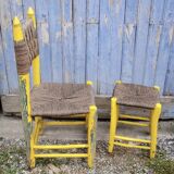 2 chairs +1 vintage sheepfold stool