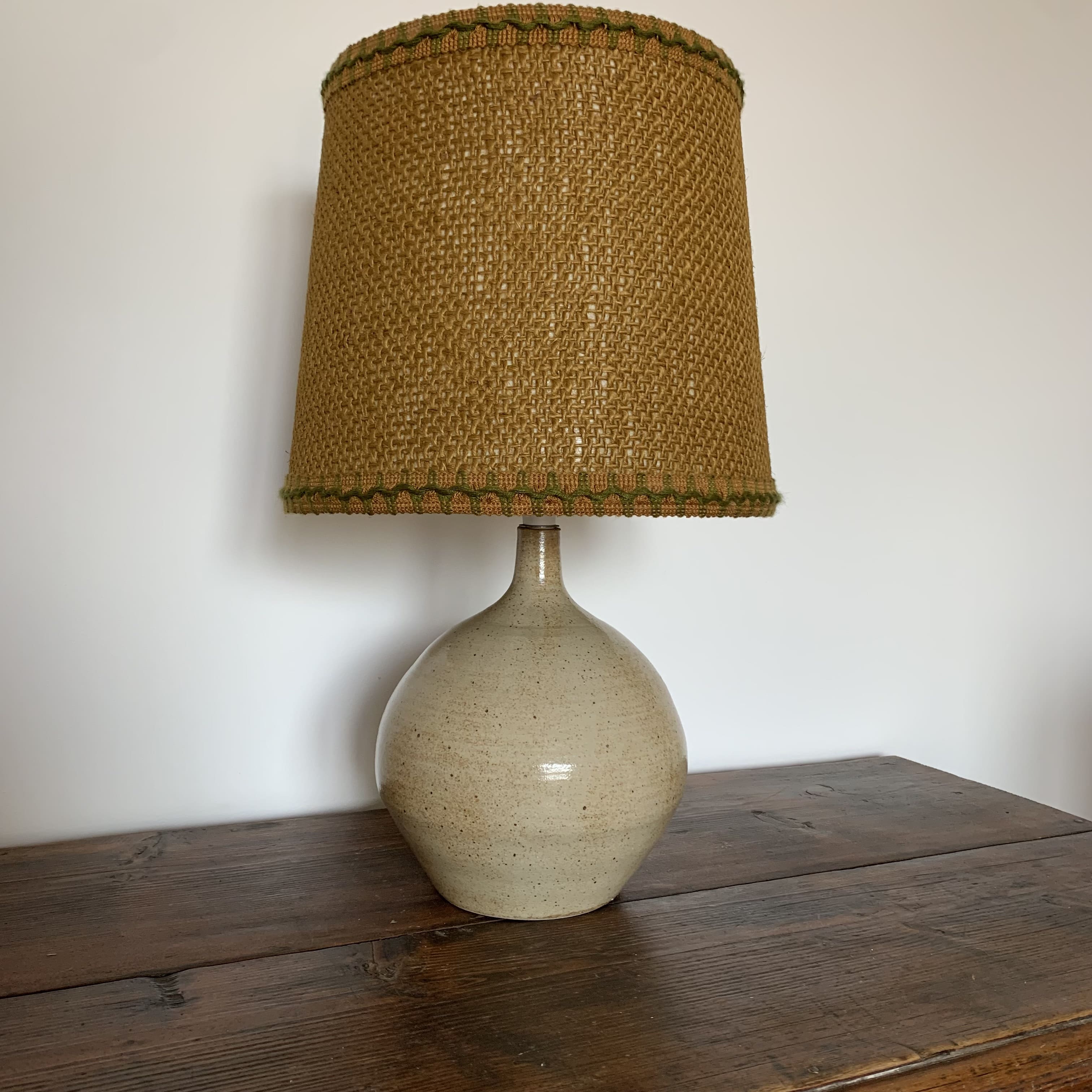 Stoneware lamp - rope lampshade