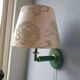 Metal wall lamp with fabric lampshade 1980